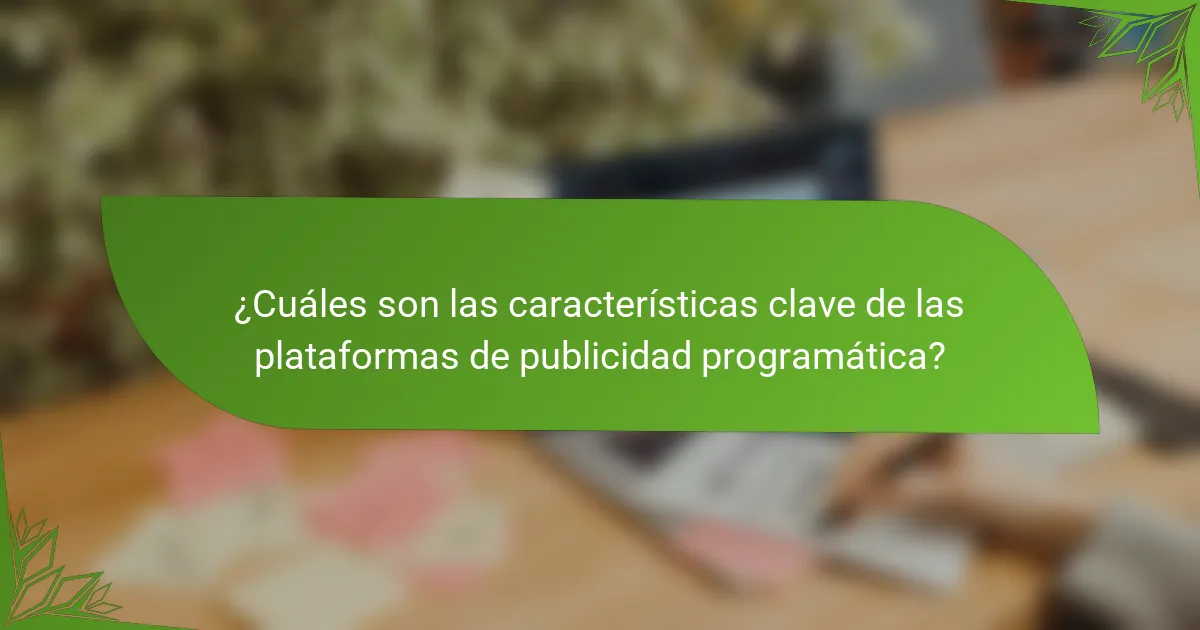 ¿Cuáles son las características clave de las plataformas de publicidad programática?