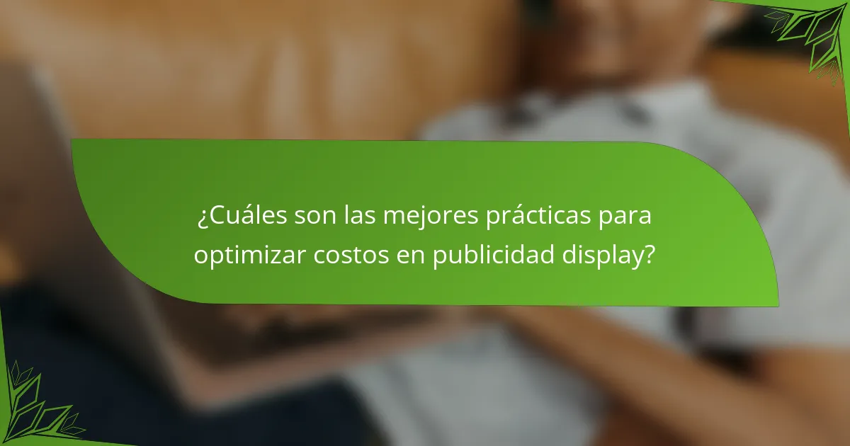¿Cuáles son las mejores prácticas para optimizar costos en publicidad display?