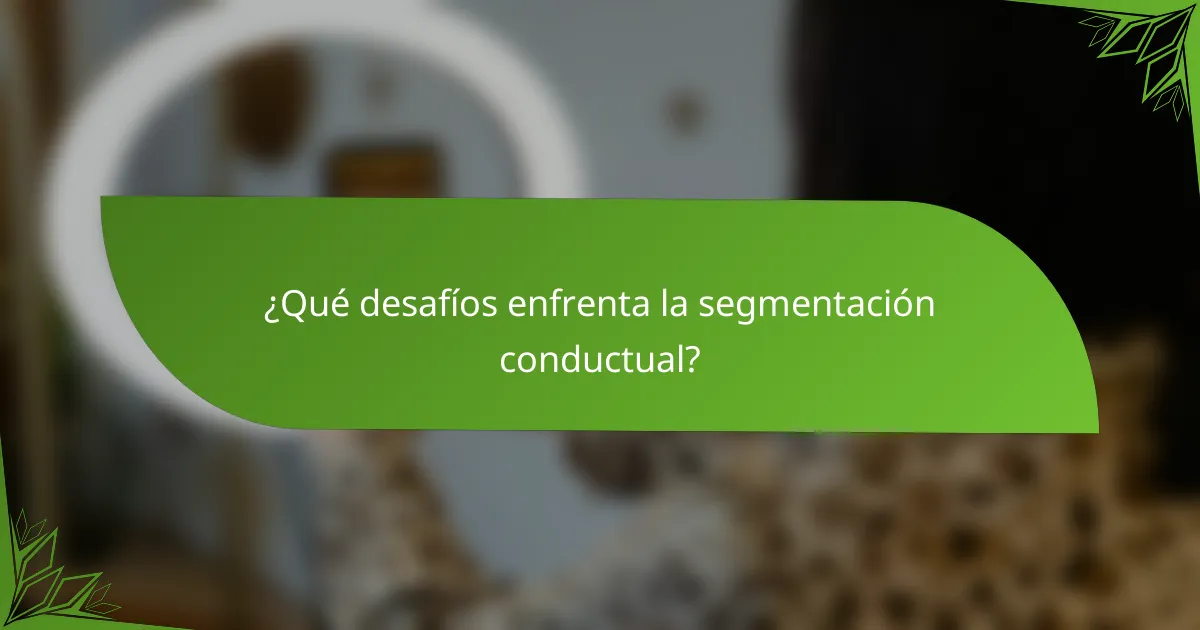 ¿Qué desafíos enfrenta la segmentación conductual?